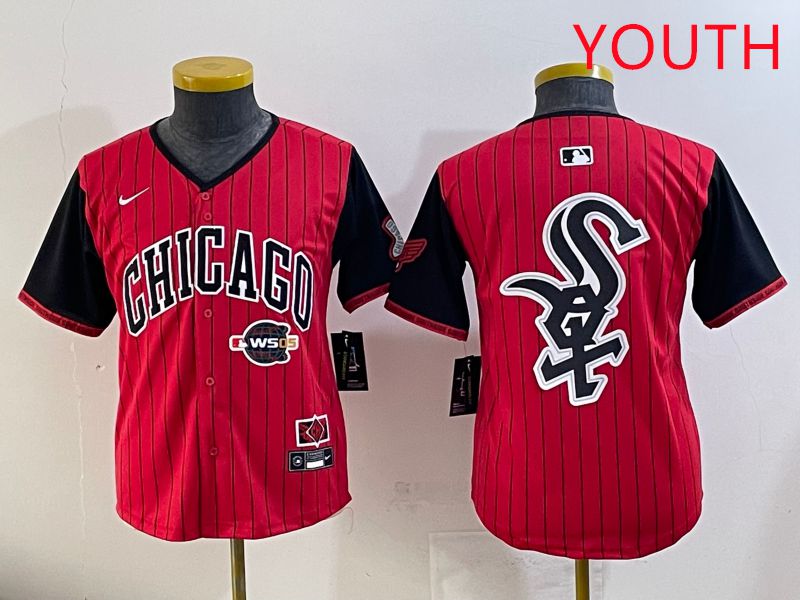 Youth Chicago White Sox Blank Red Stripe Joint Name Nike 2025 MLB Jersey style 25